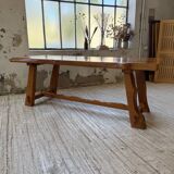 Aranjou farmhouse table in blond elm, 1950s
