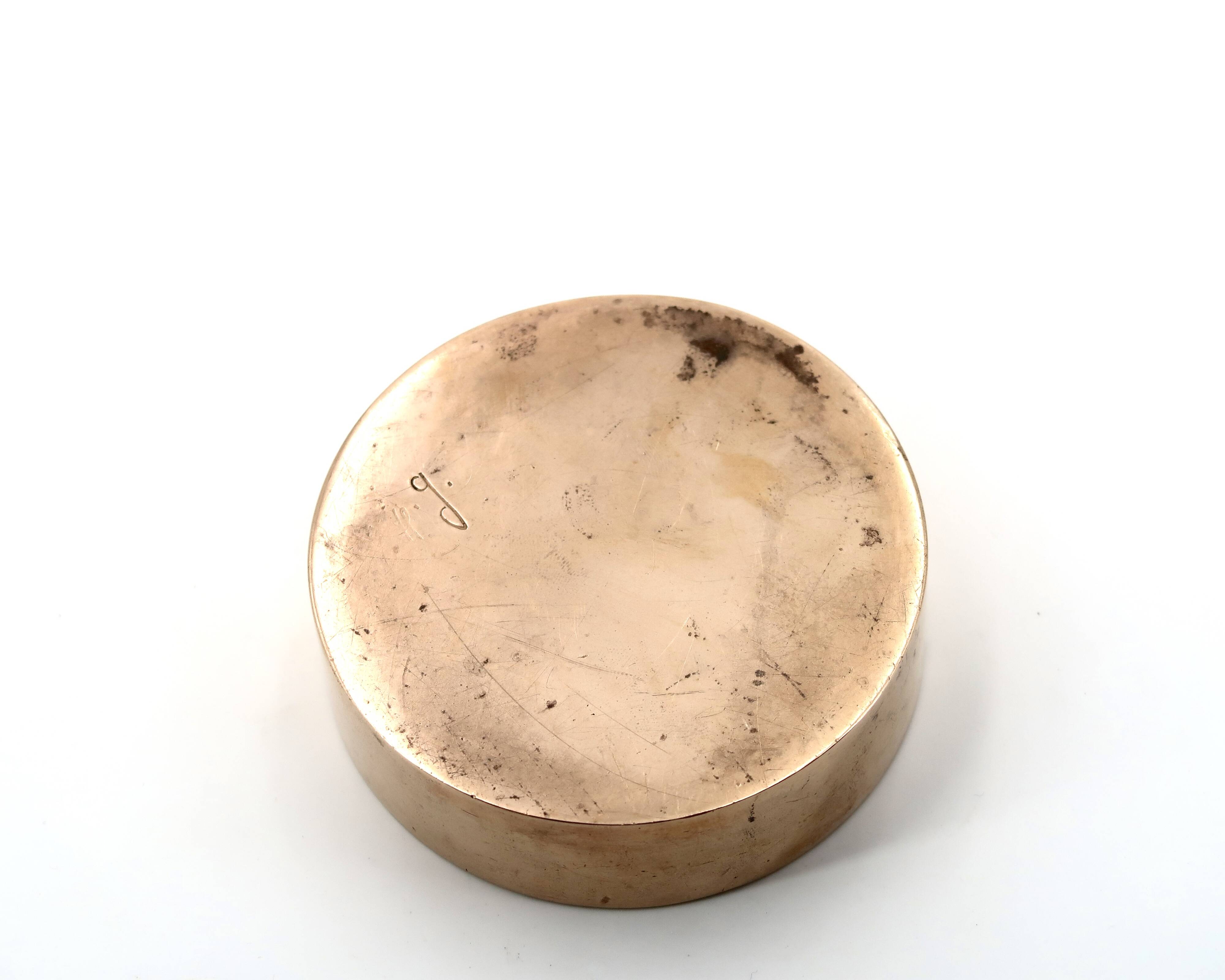 Bronze ashtray by Monique Gerber, flower imprint, 1970s