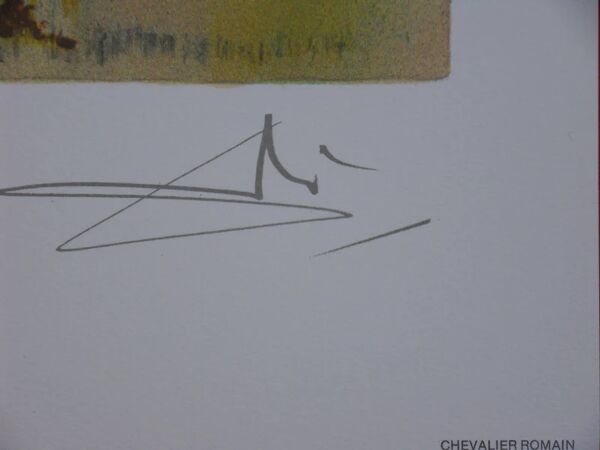 Salvador Dali : Les Chevaux, Le Chevalier Romain, lithographie signée