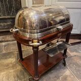 Silver-plated metal cutting trolley in the Louis XVI style