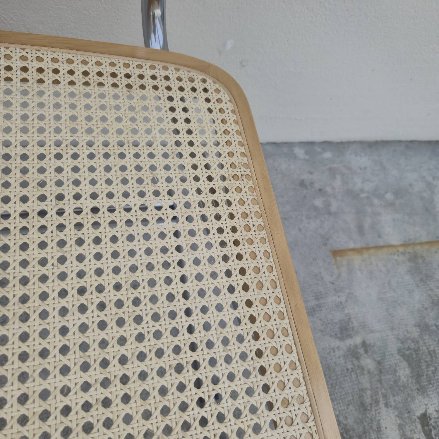 Breuer style armchair in original vintage canework