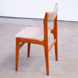 Set of 6 Scandinavian chairs vintage solid teak and wool 1960