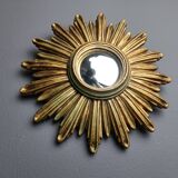 Vintage golden sunburst mirror, 1960s