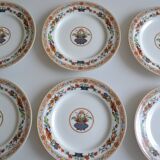 Haviland Limoges porcelain 6 dinner plates "A la corbeille" decor
