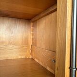 Solid wood cabinet / storage unit with one door.