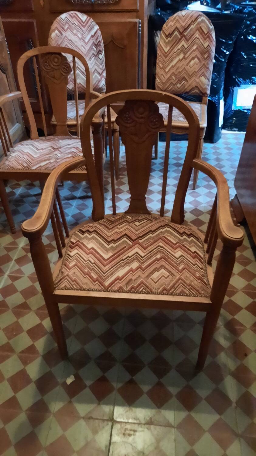 Art deco armchairs and chairs set