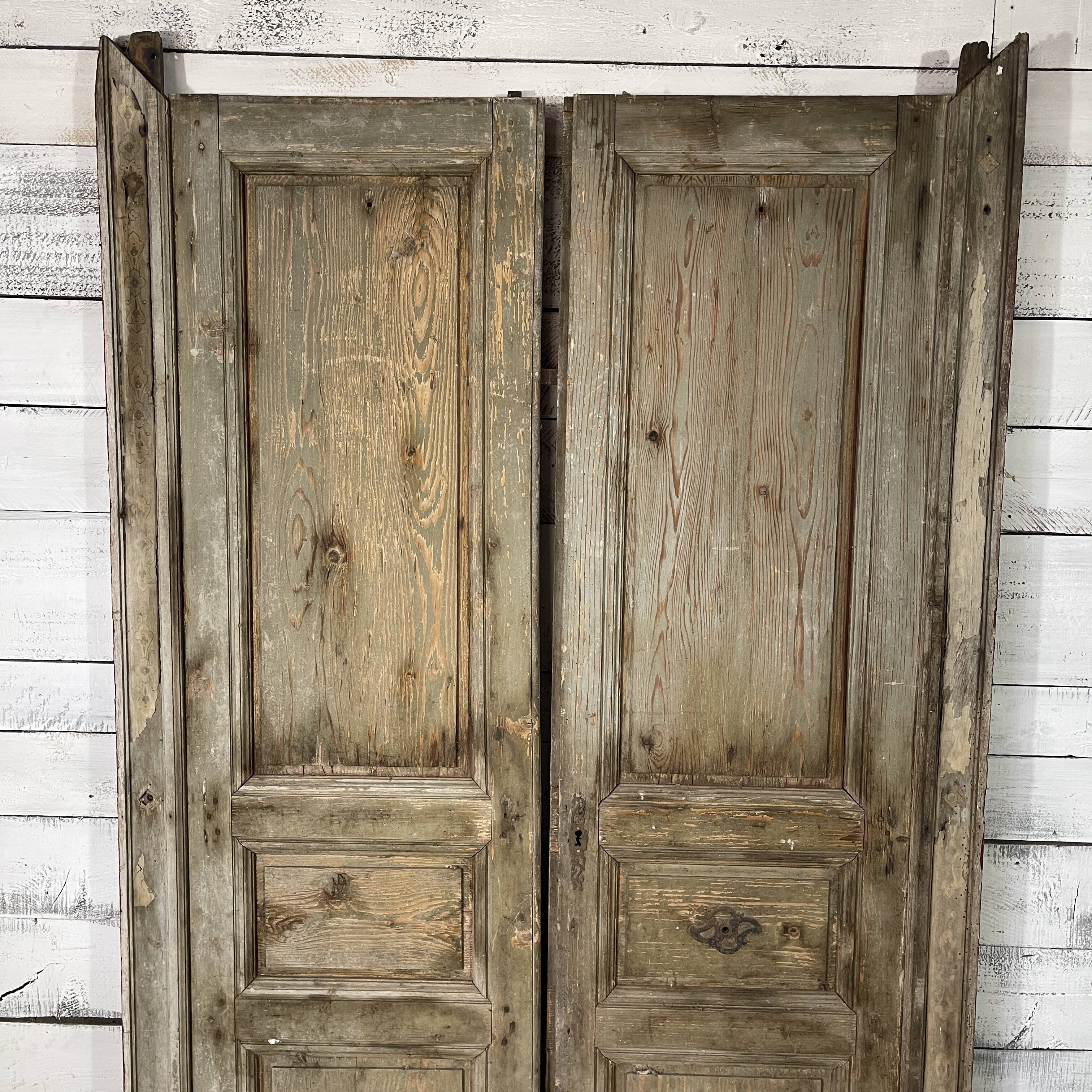 Double weathered wooden door