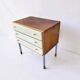 Small vintage drawer unit / bedside table with white drawers