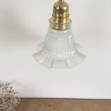 Tulip lamp in iridescent glass