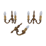 Set of 3 bronze gold appliques style Louis XVI end 19th