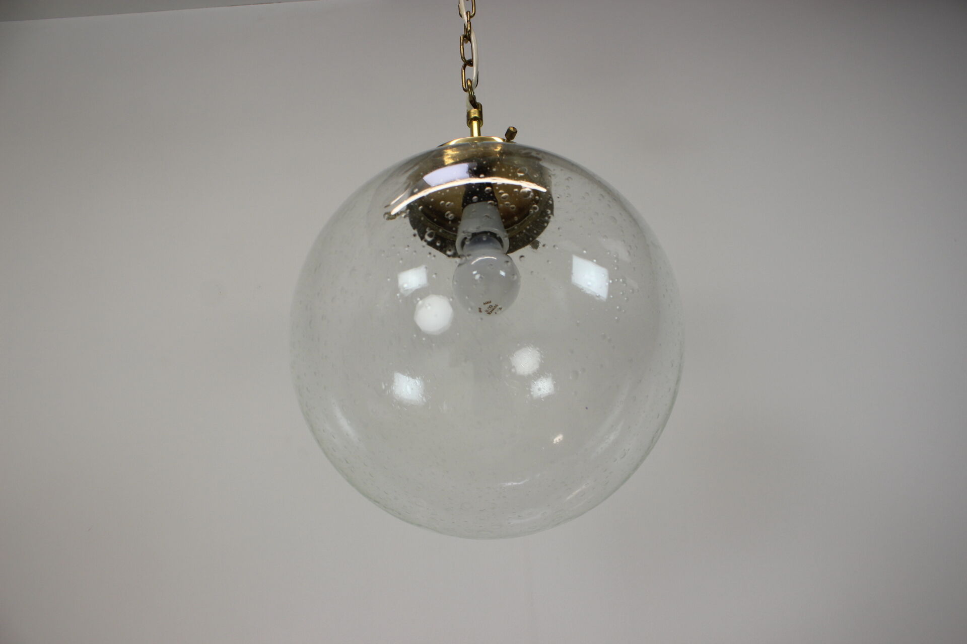 Glass hanging lamp Kamenicky Senov, 1970