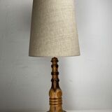 Art Deco Mid-Century Curved Wood Table Lamp, 1950s