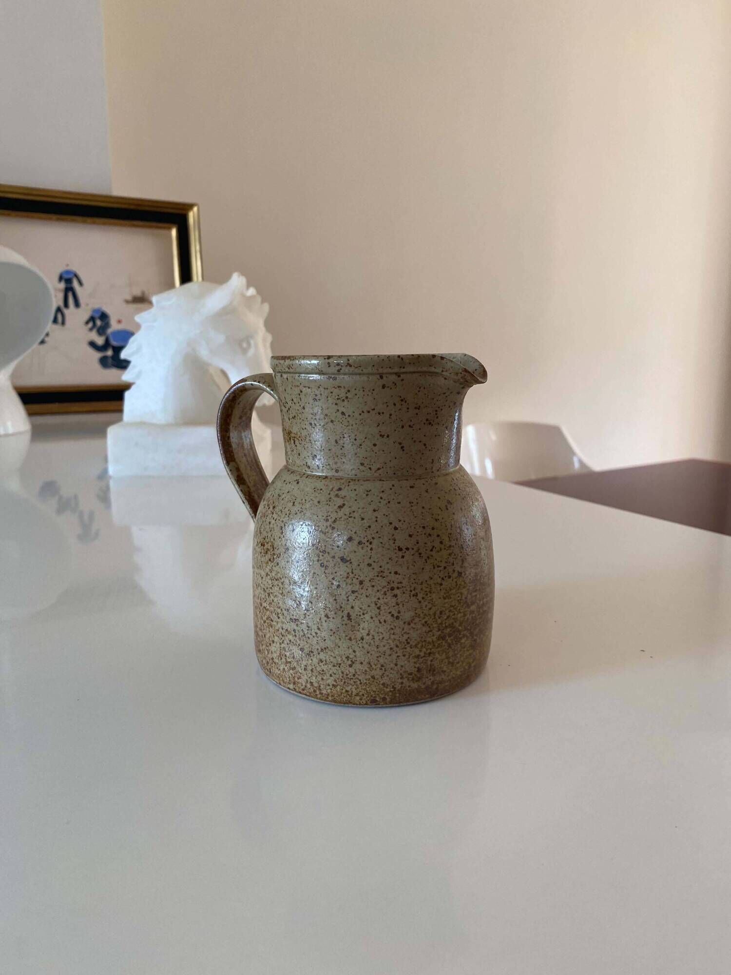 Vintage stoneware pitcher - Atelier Hurtault (Guimards)