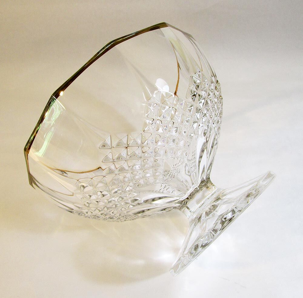 Thick glass stand bowl