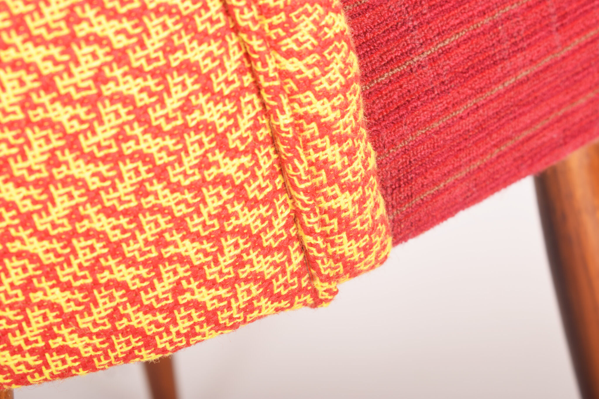Four czechoslovak midcentury chairs, with new upholstery and original fabric
