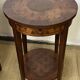 Pedestal table / Round seat in wood marquetry