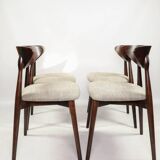 Set of 4 heritage herringbone natural linen dining chairs
