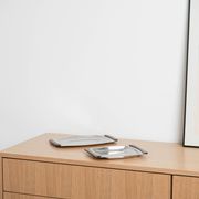 Square stainless steel tray, Danish design, 1970s, made in Denmark