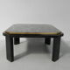 Table basse Fedam, Hollywood Regency, marbre dans cadre en acier