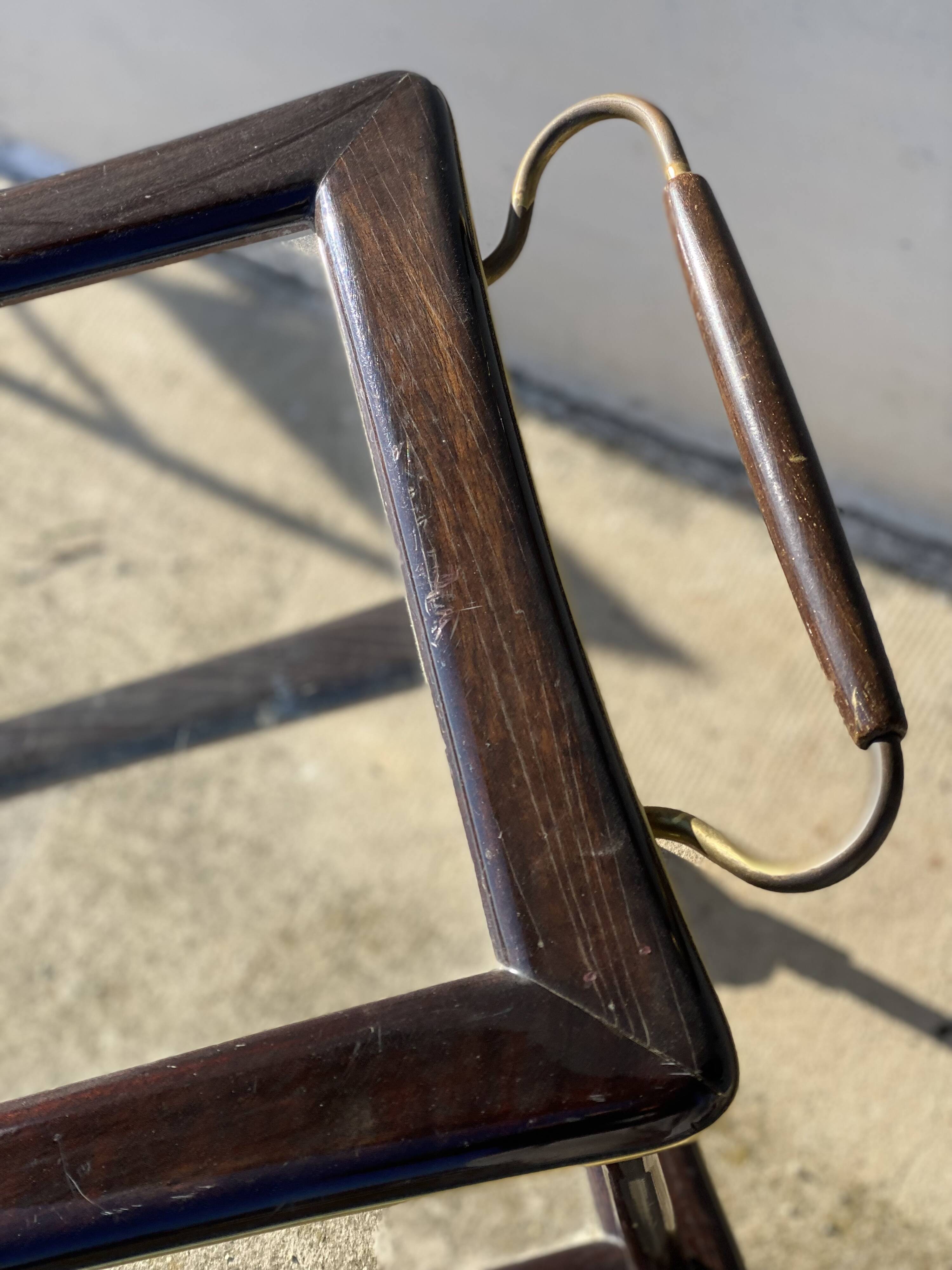 Vintage 1960s modernist serving table on wheels