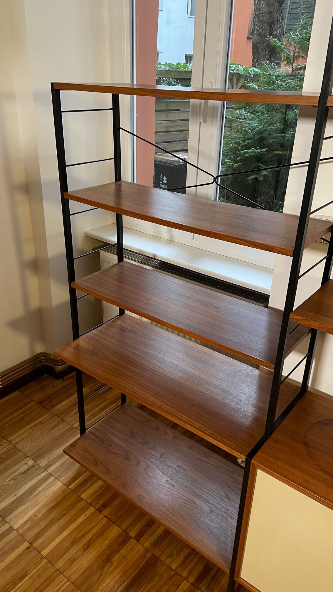 Modular vintage shelves of the 60s with box