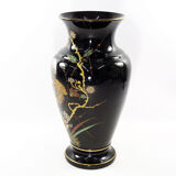 Art Nouveau vase in gold and silver enamelled glass hand painted