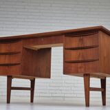 1960s, Danish teak wood desk, drawers.