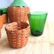 Service carafe and vintage glasses, with wicker