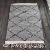 Berber carpet zanafi blue diamond 105x155 cm