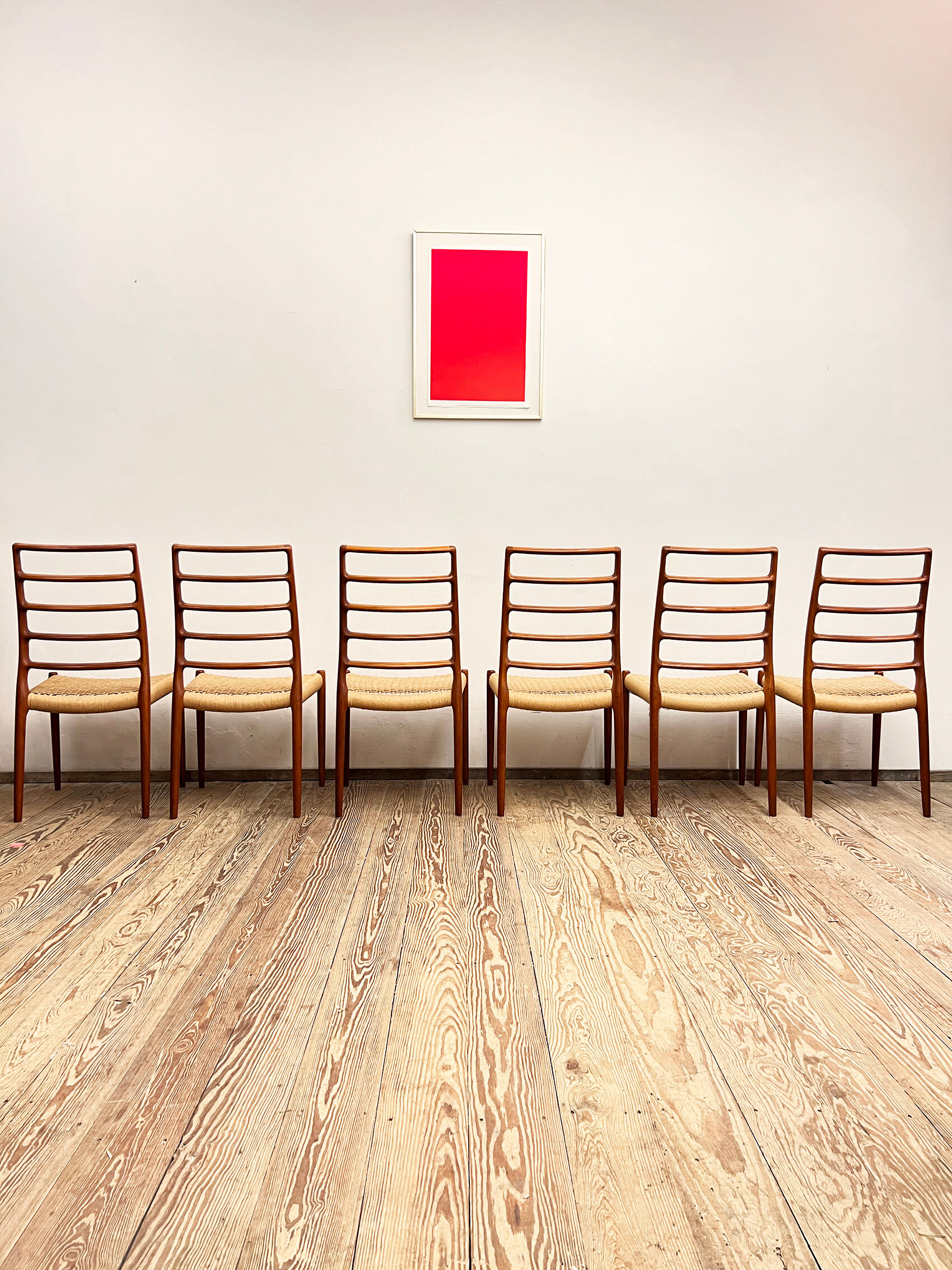 Chairs by Niels O. Møller for J.L. Moller, Model 82,Denmark, 1950s