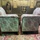 Art Deco period living room sofa and pair of armchairs