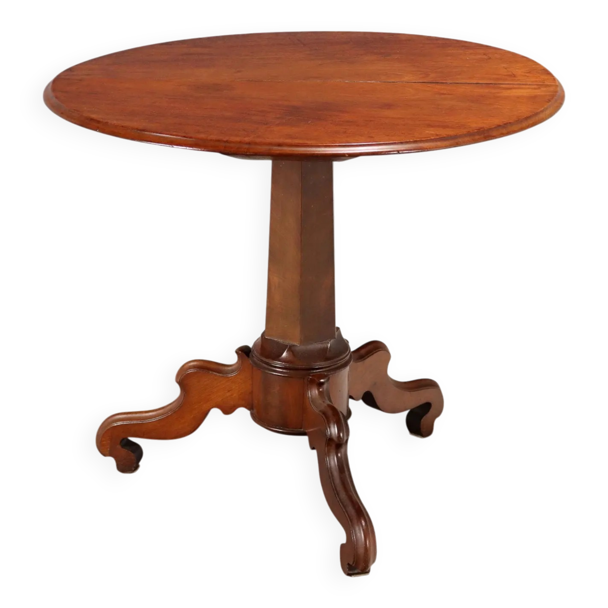 Small antique Louis-Philippe table in mahogany, Italy, 19th century.