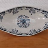 Ravier en terre de fer bleu, vert modèle "Mignon", H & Cie Sarreguemines