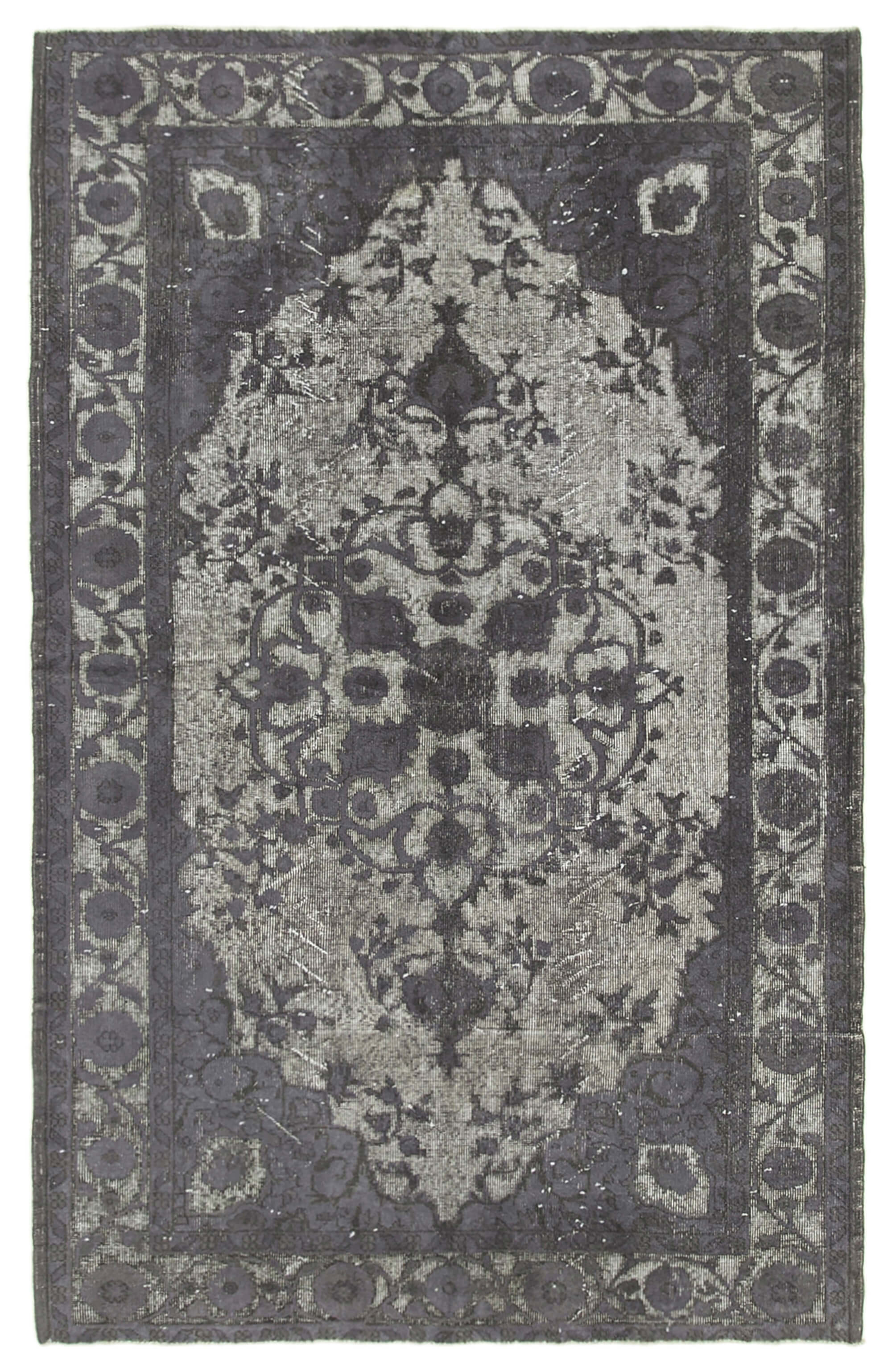Handmade contemporary oriental 1970s 172 cm x 268 cm grey rug