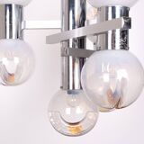 Mazzega Murano Chandelier / Space Age Glass Pendant Light 1970s Italy