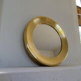 Modern round brass mirror from the mid-century by Glasmäster in Markaryd, Sweden, 1960s.