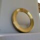 Modern round brass mirror from the mid-century by Glasmäster in Markaryd, Sweden, 1960s.