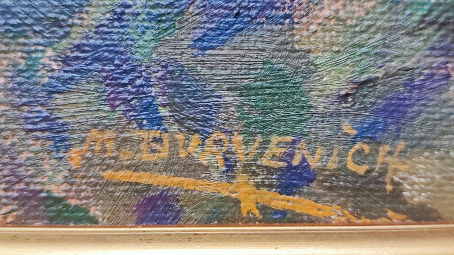 Peinture à l'huile de M. Burvenich