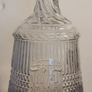 Carafe Jules Grevy 1879 fait main, verre moulé.