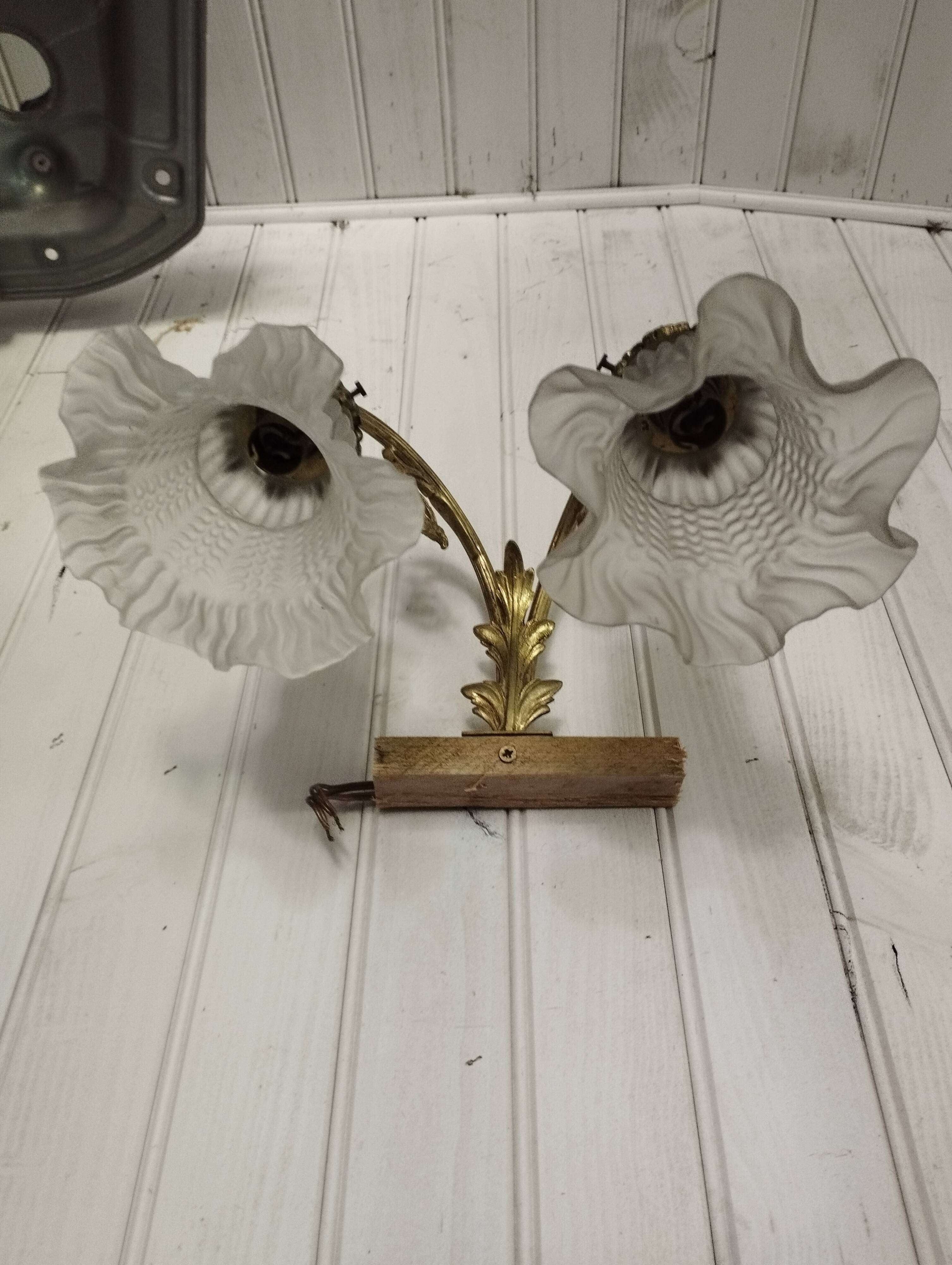 Pair of tulip wall lamps