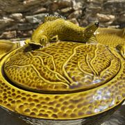 Vintage bouillabaisse service in faience, 13 pieces, 1970s.