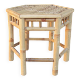 Old octagonal bamboo side table