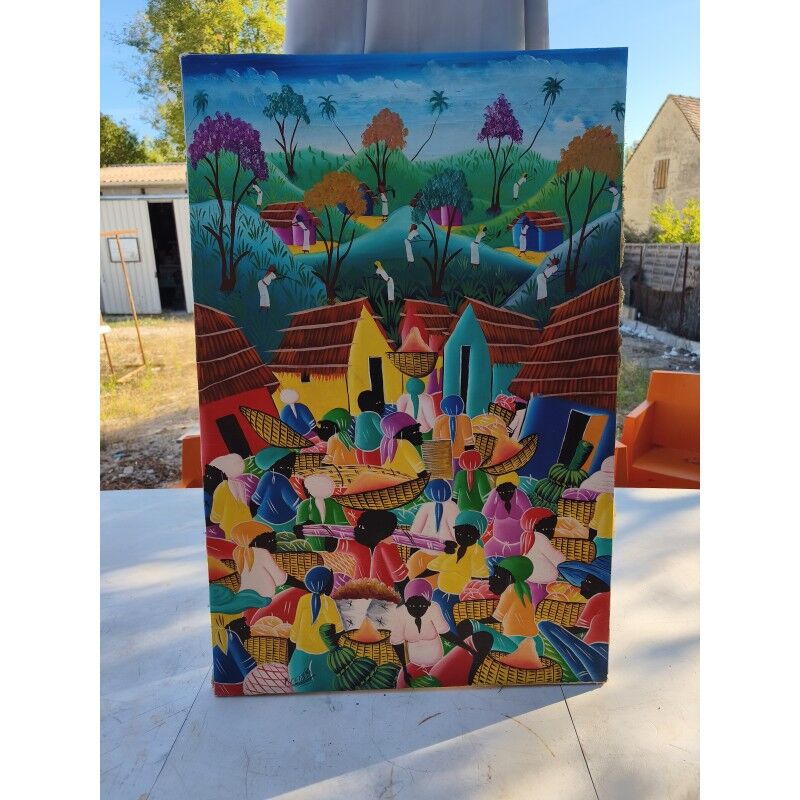 Tableau à l'huile sur toile haïtienne