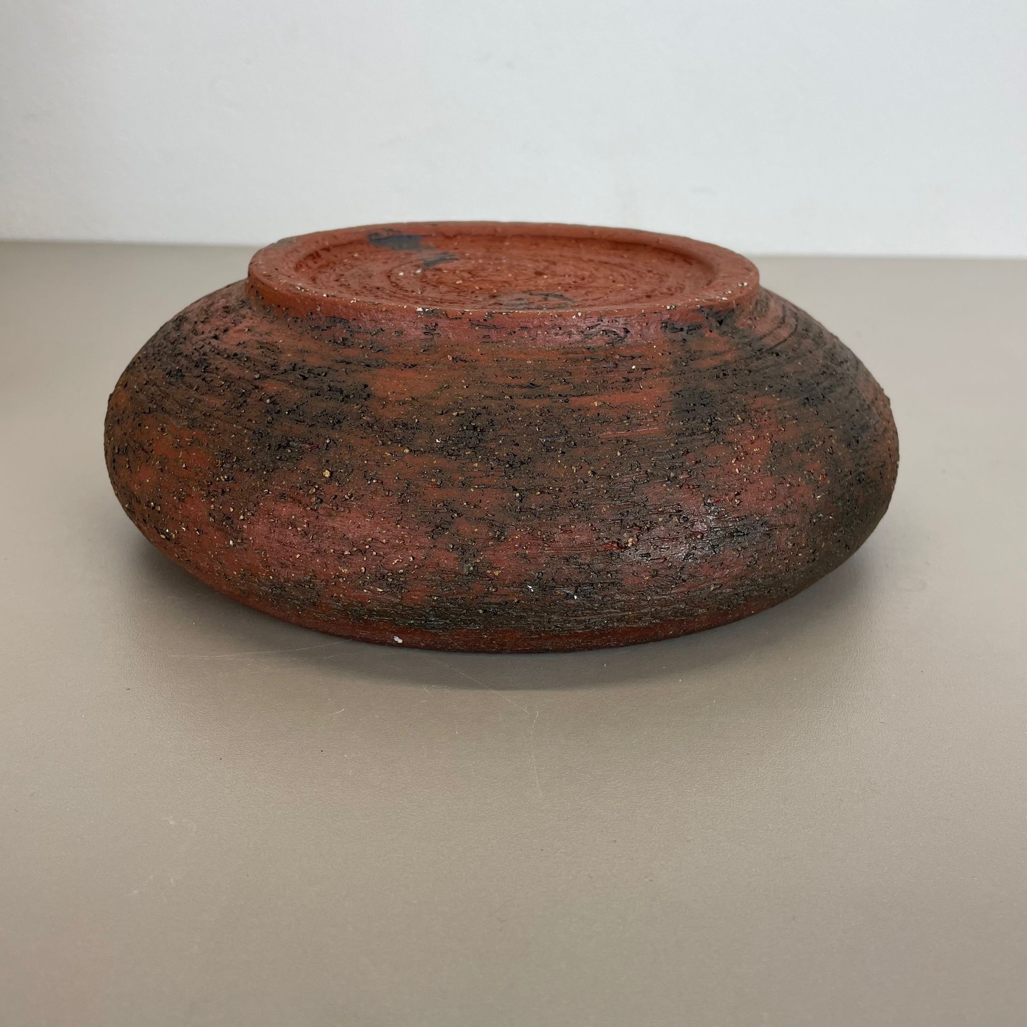 Ceramic studio pottery bowl shell element by gerhard liebenthron, germany, 1970s