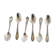 DEETJEN set of 6 silver-plated metal teaspoons or dessert spoons with crossed ribbons, new, 14.5 cm