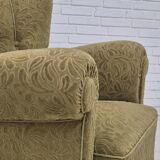 1960s, Danish vintage relax armchair, furniture cotton/wool, beech wood.