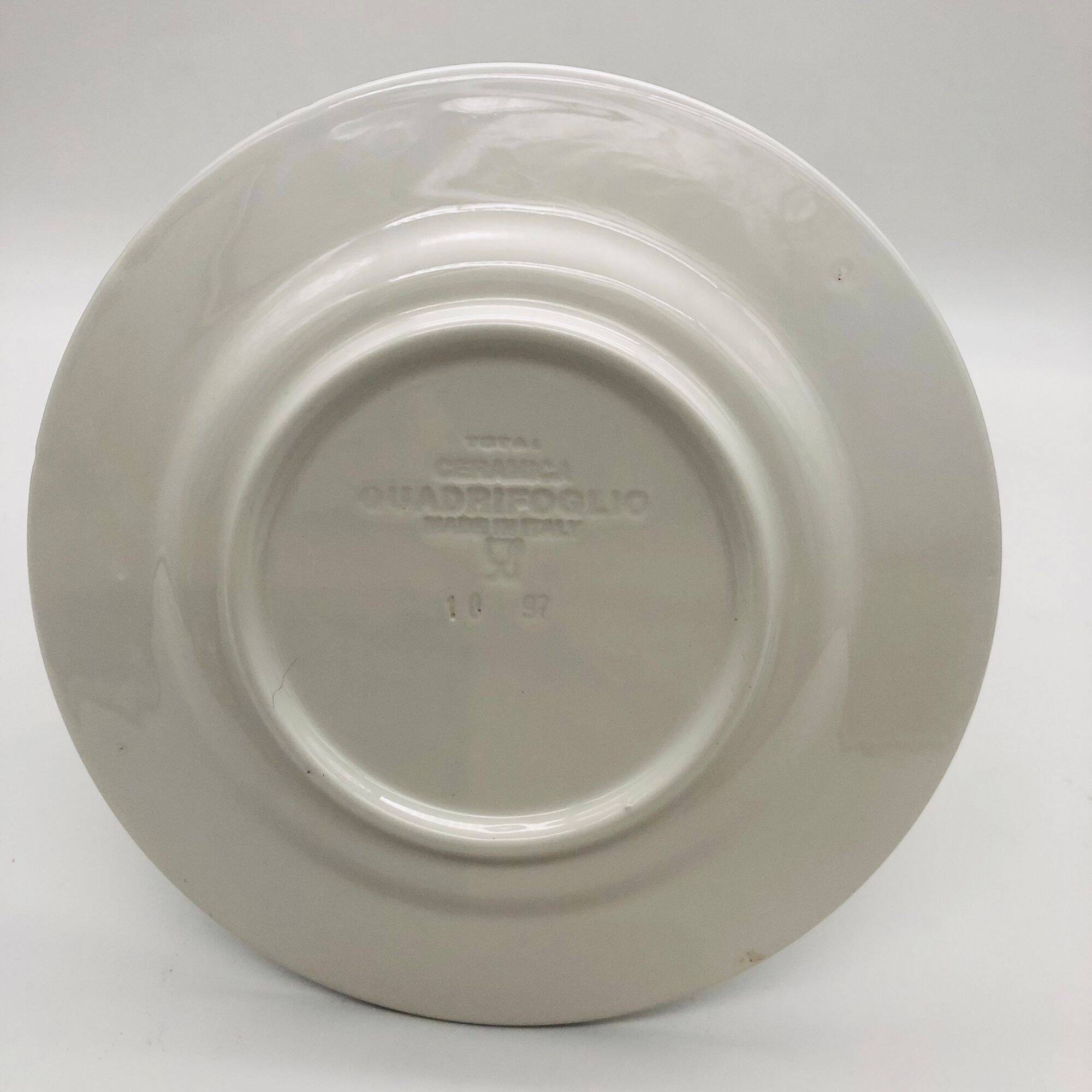 6 Assiettes dessert Quadrifoglio - Italy - Liseré bleu.