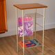 Vinyl rack in teak and gilded brass, 1950