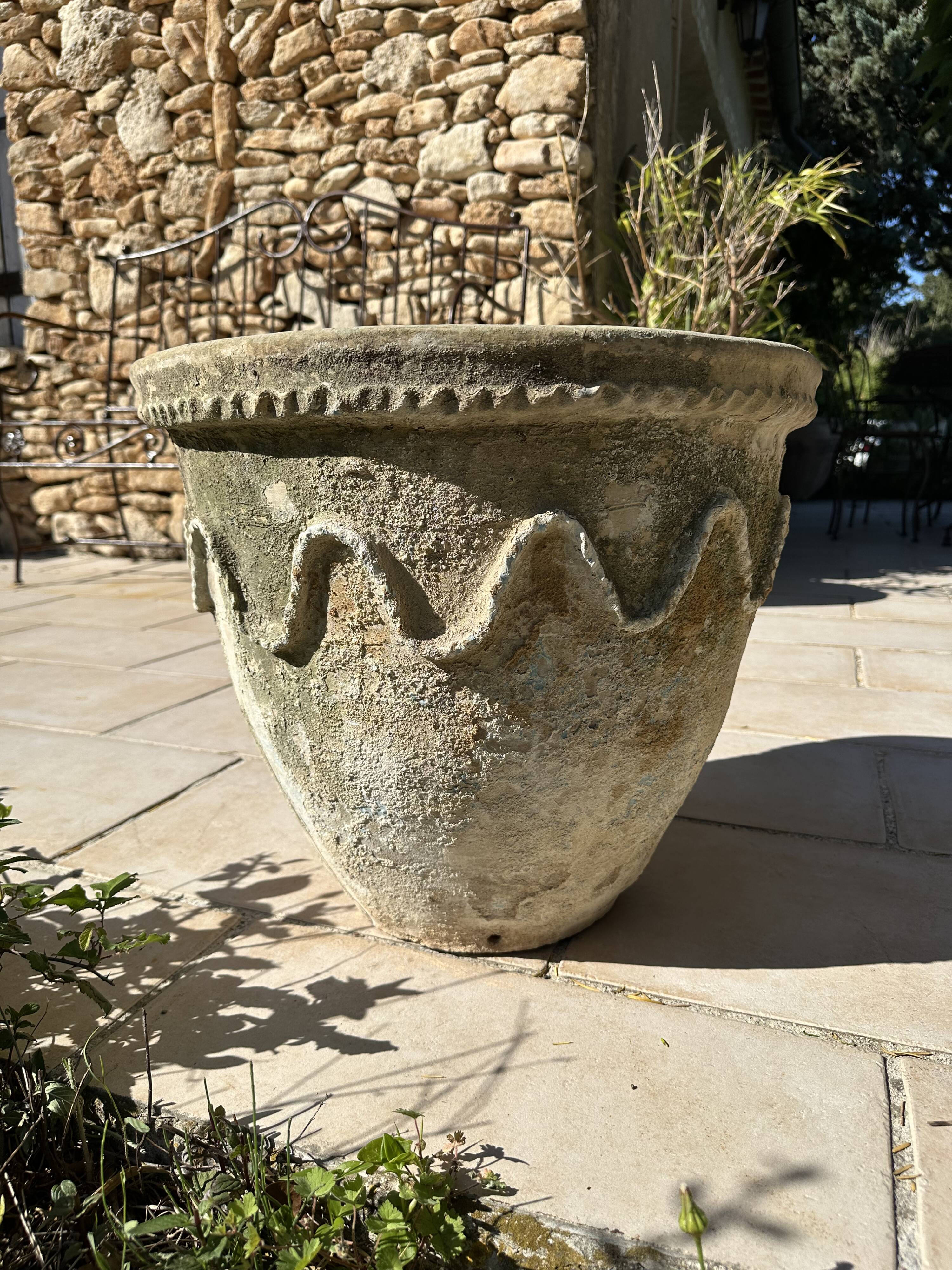 Ancient terracotta pot vase from the 19th century.