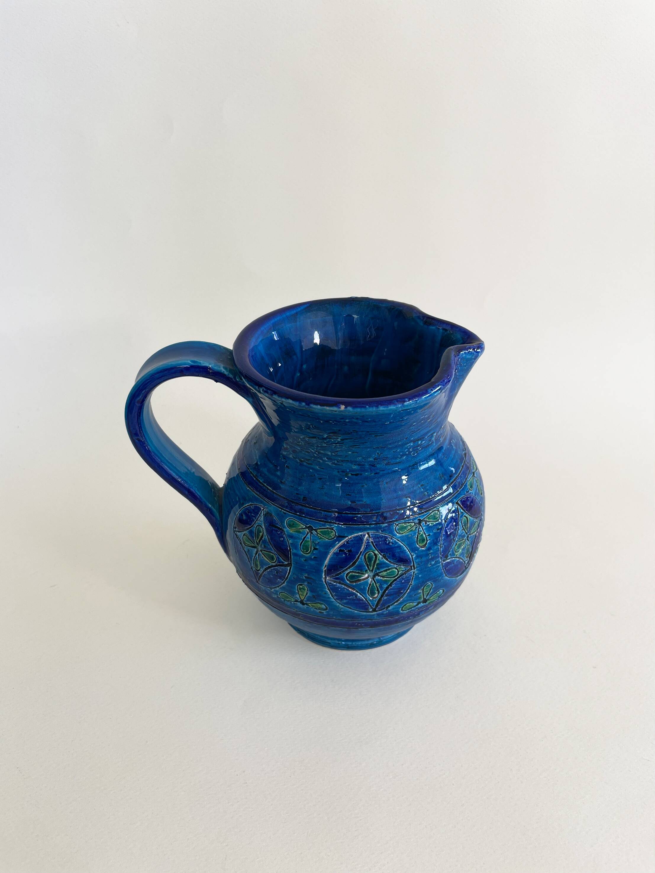 Rimini Blu Ceramic Pitcher by Aldo Londi for Bitossi